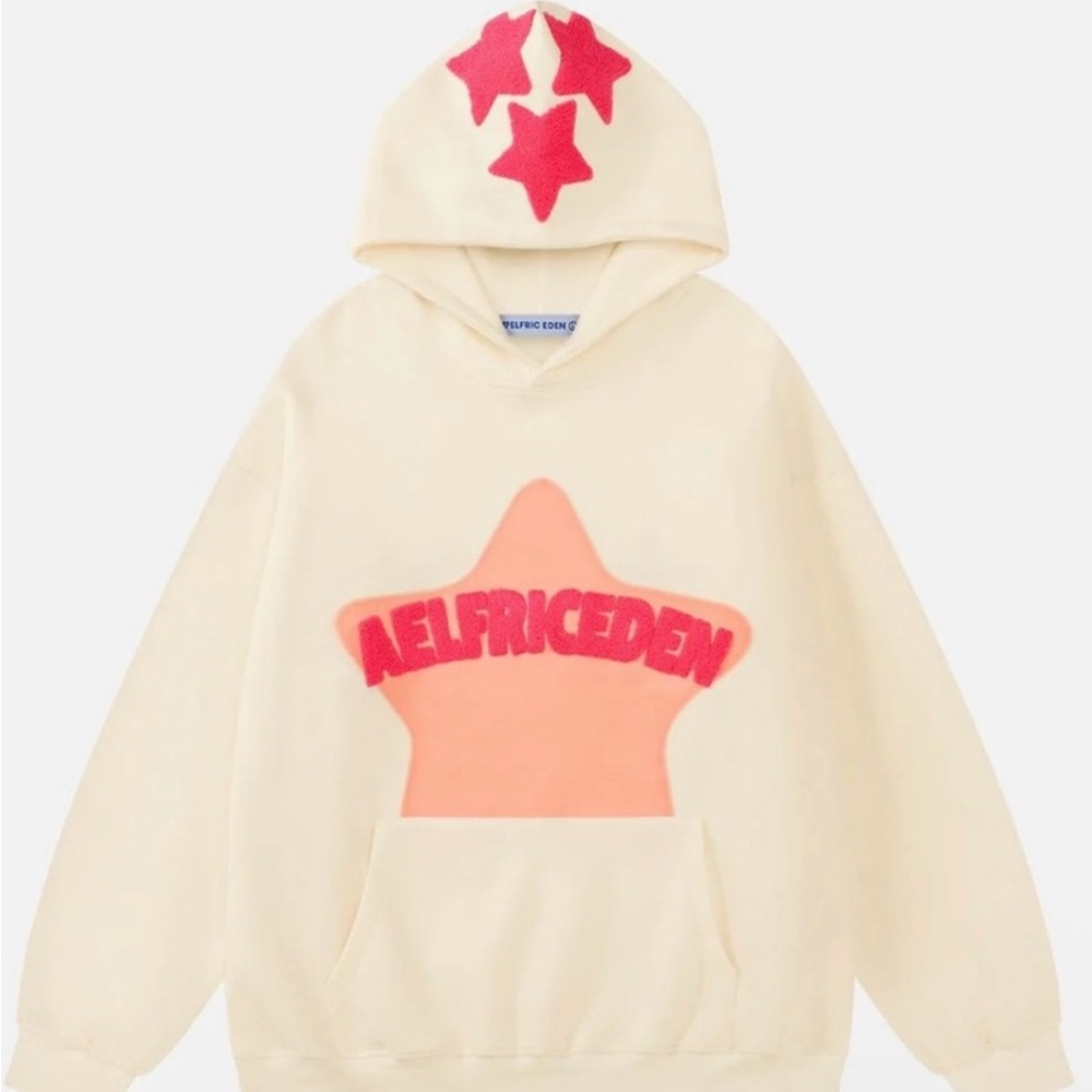 Aelfric Eden Hoodie with Pink and Red Star Accents
